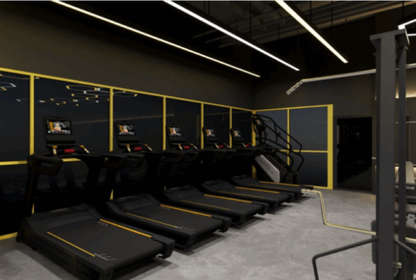 A row of treadmills and stairmill machine at GoFit Clementi